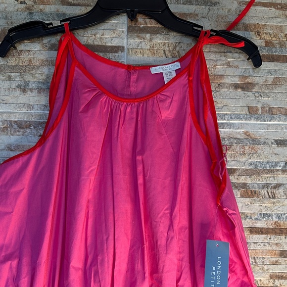 London Times Pink and Red Midi Dress - Picture 4 of 6